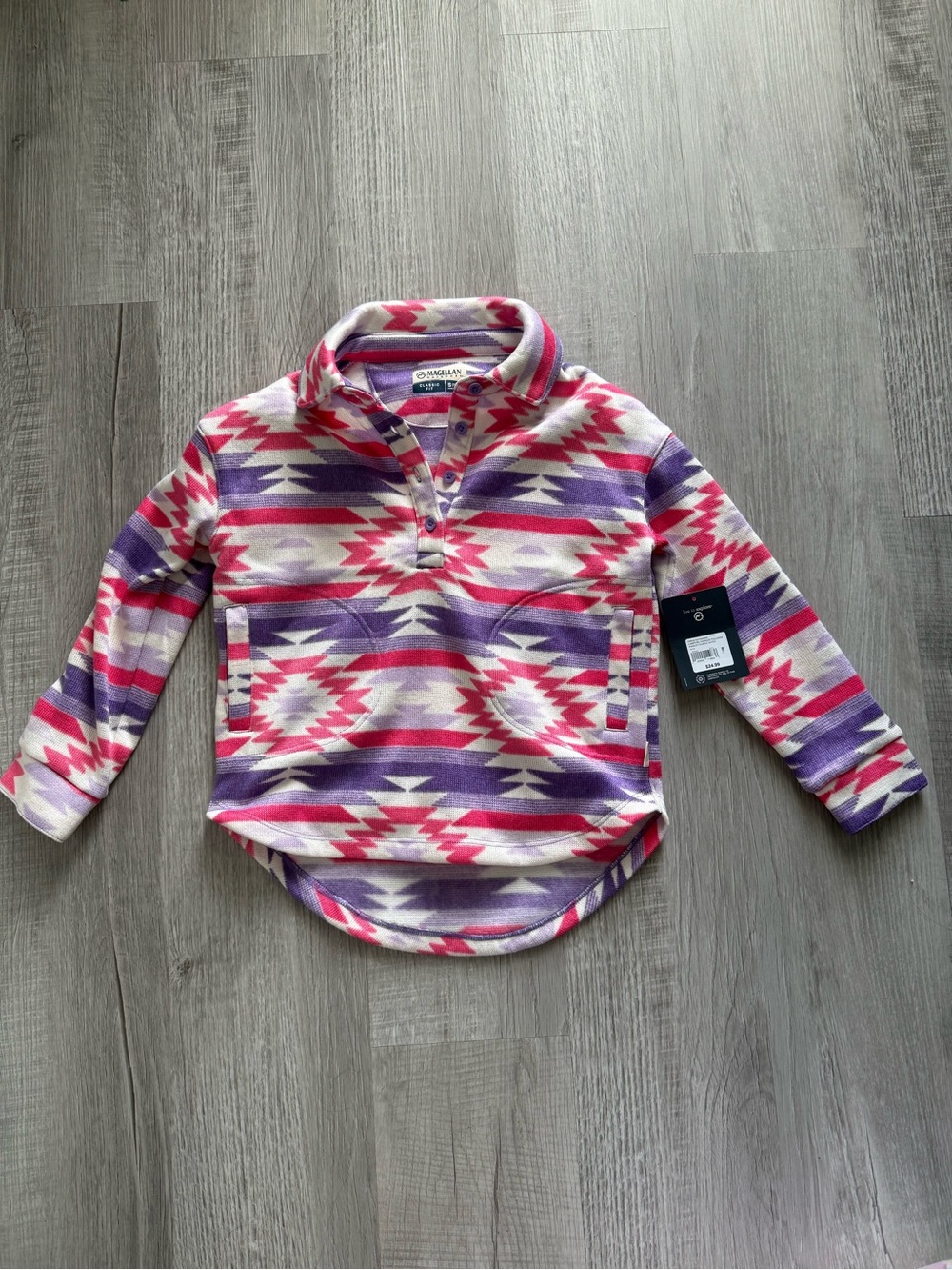OshKosh B'gosh Pink, Purple & White Aztec Pullover Hoodie